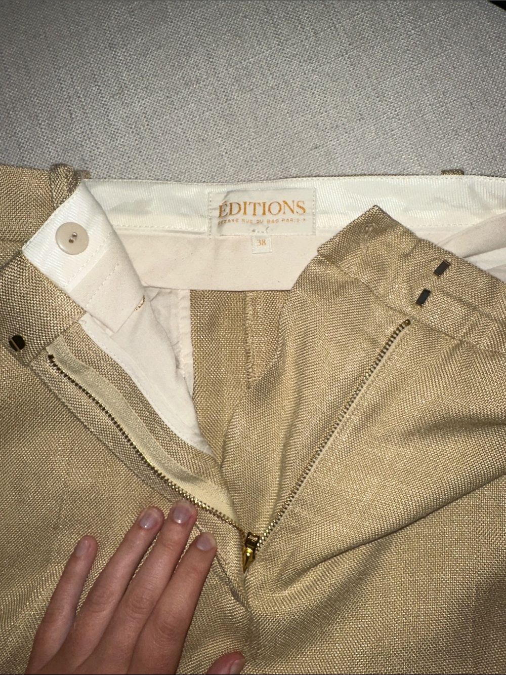 Sezane Giovanni Wide-Leg Cream Trousers 38 - Picture 3 of 5